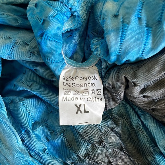 Blue Tie-Dye Scrunch Butt-Lifting Compression High-Waisted Workout Leggings - Picture 10 of 11